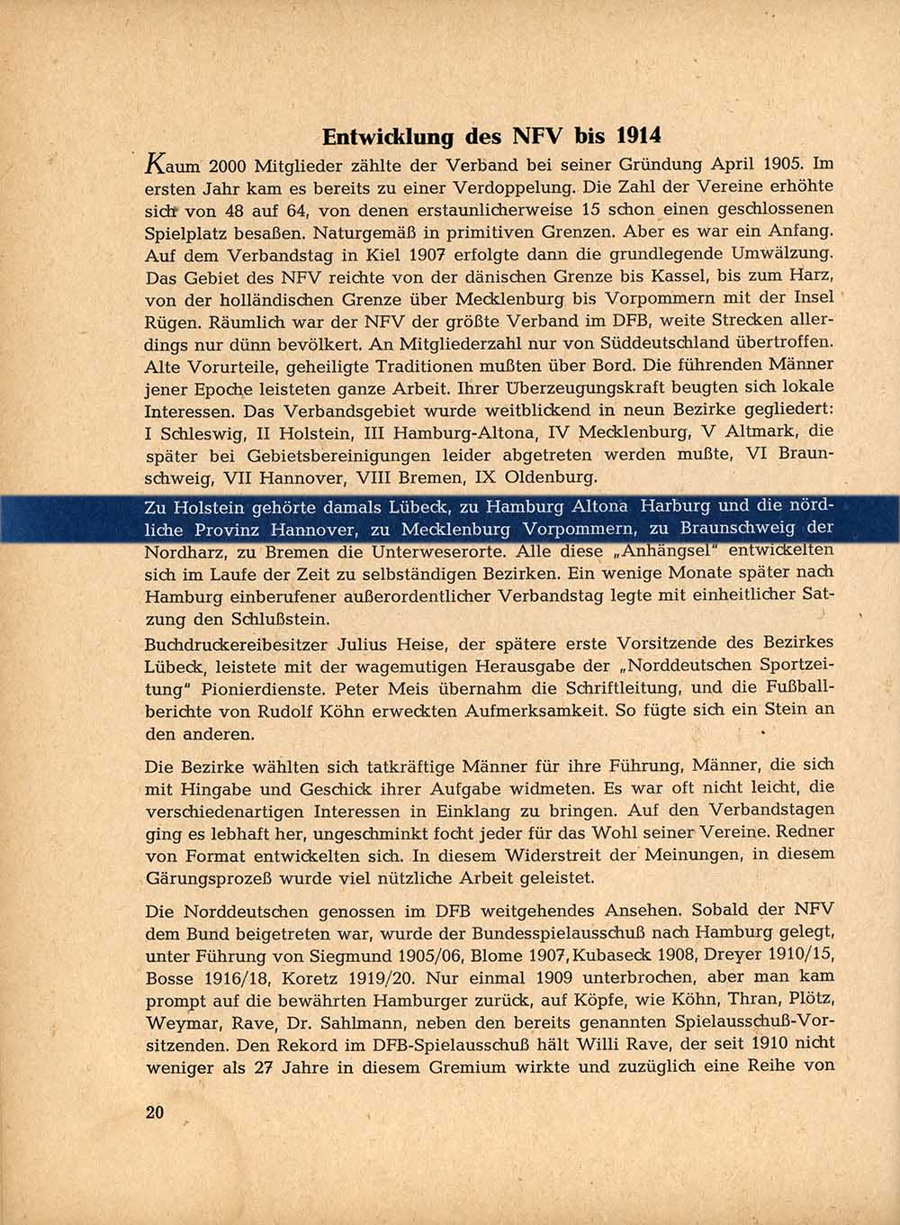 50 Jahre Norddeutscher Fußball-Verband NFV 1955;. Aus der Phönix-Chronik 1903 und der Festschrift von 1955