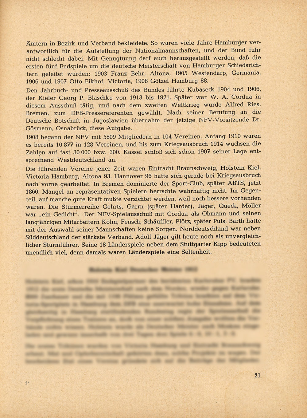 50 Jahre Norddeutscher Fußball-Verband NFV 1955;. Aus der Phönix-Chronik 1903 und der Festschrift von 1955