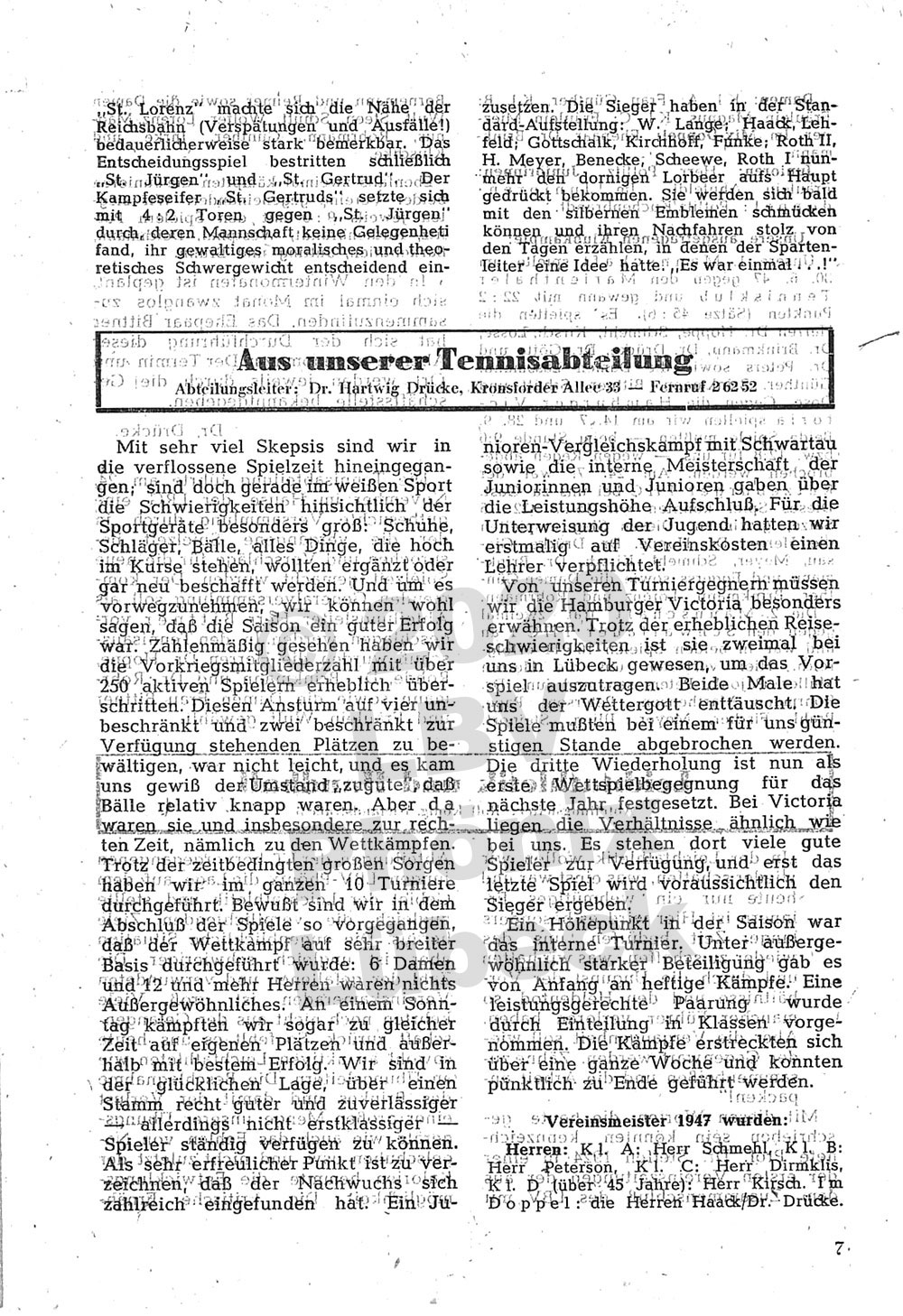 LBV Phönix Rundschreiben - Dezember 1947