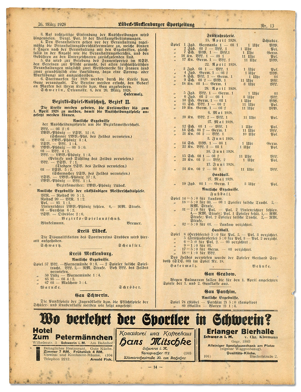 Die Lübeck-Mecklenburger Sport-Zeitung