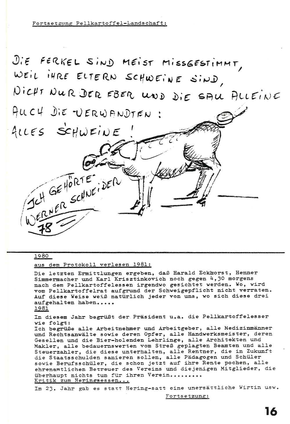 30 Jahre Pellkartoffelessen 1988. Eine Jubiläumszeitung.