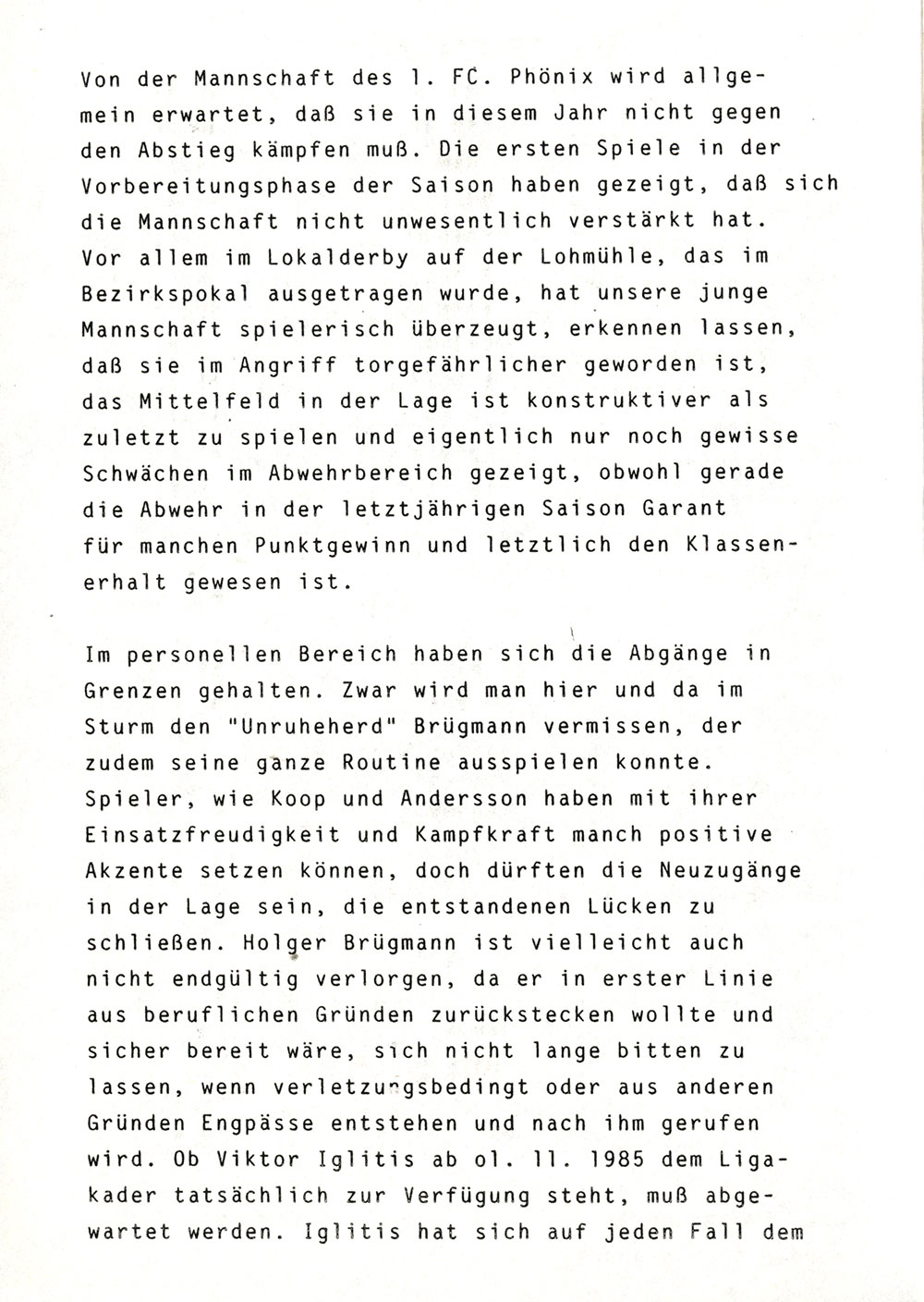 Der PHÖNIX Express v. 18.8.1985