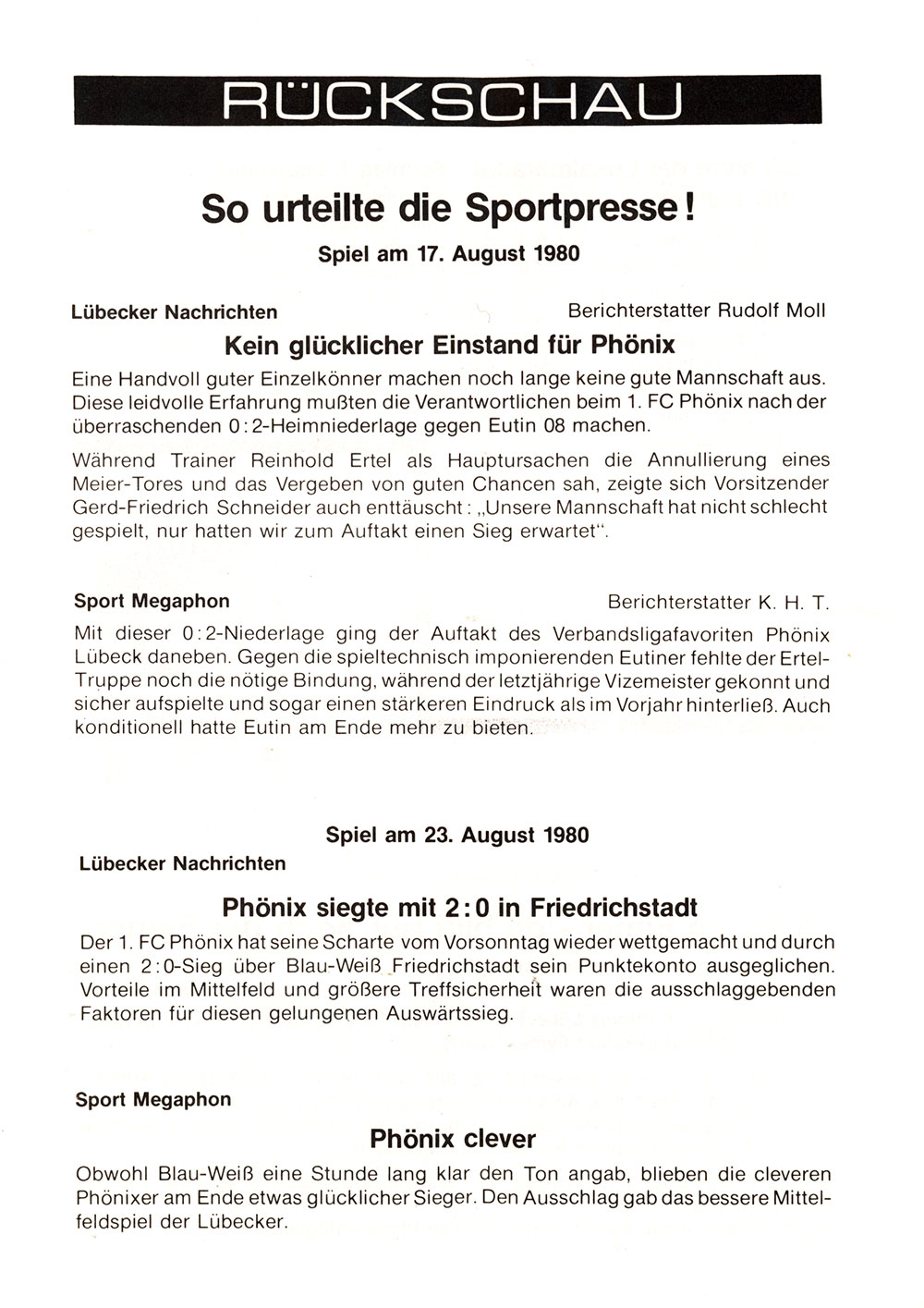 Der PHÖNIX Express v. 31.8.1980